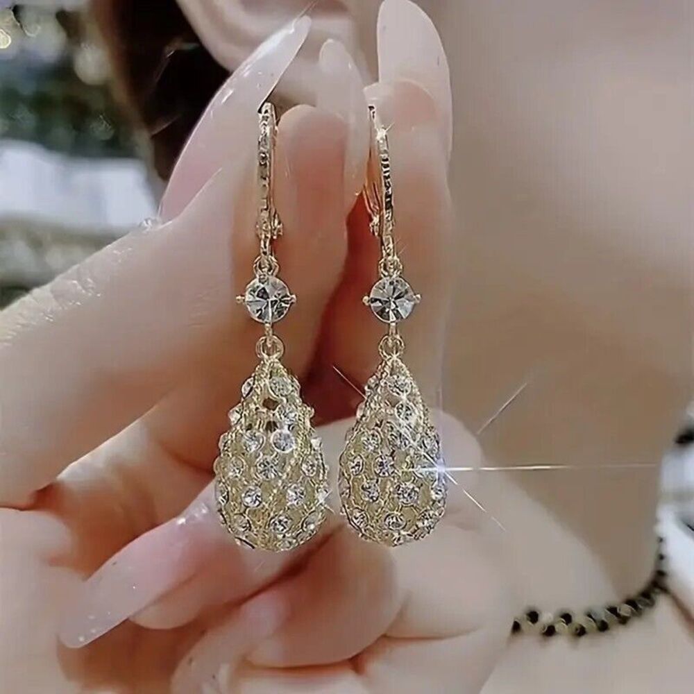 Elegant Rhinestone Dangle Earrings